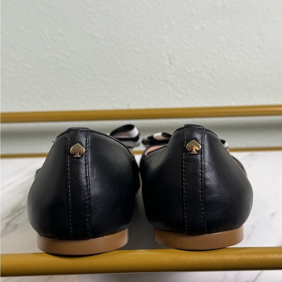 Kate Spade New York Wallace Bow Cap Toe Ballet Flats Black & White Size 9.5 - Picture 9 of 13